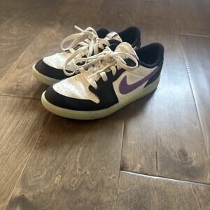 Kids Nike Dunk Low Black White Purple Green Glow In The Dark Size 3